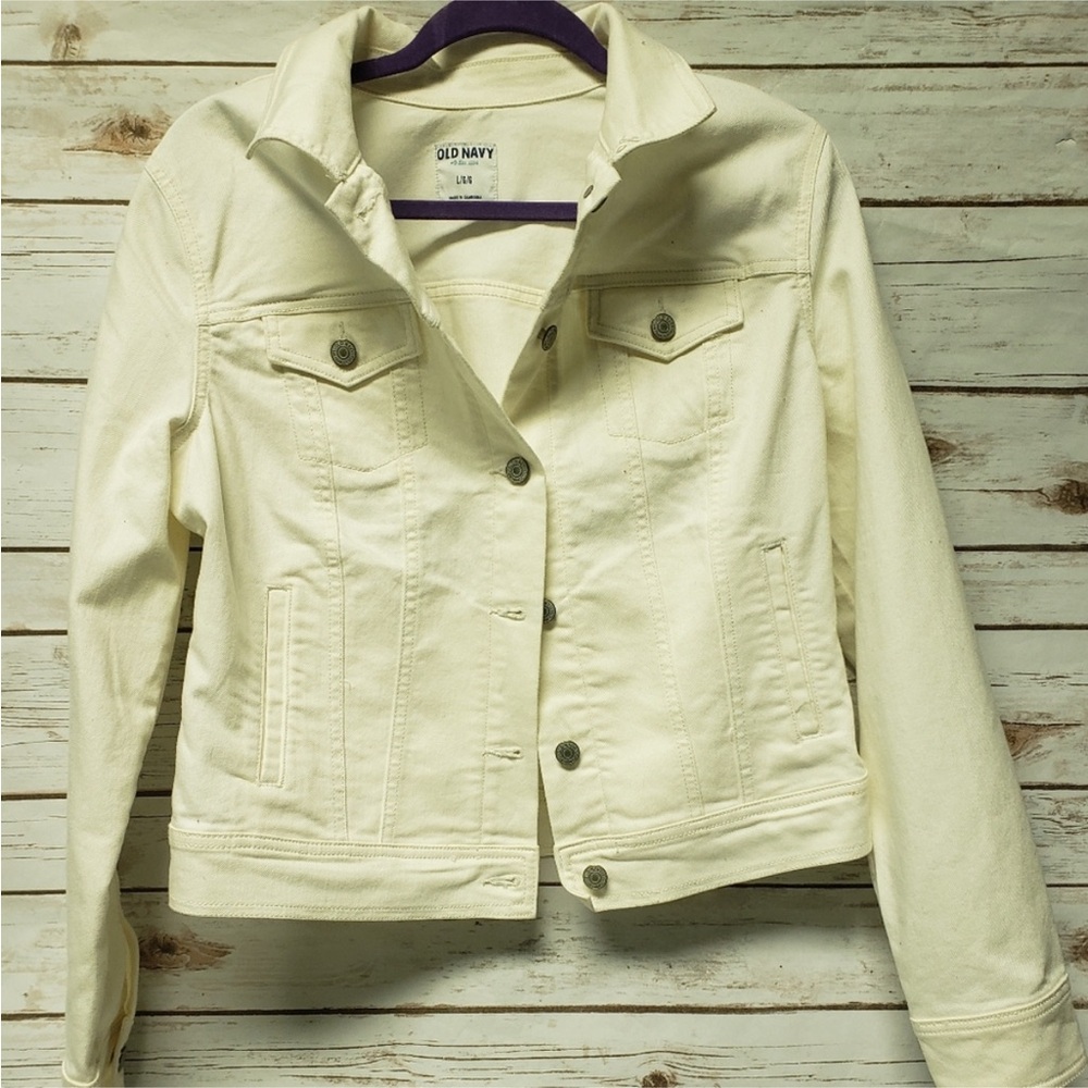 Old Navy white denim jacket